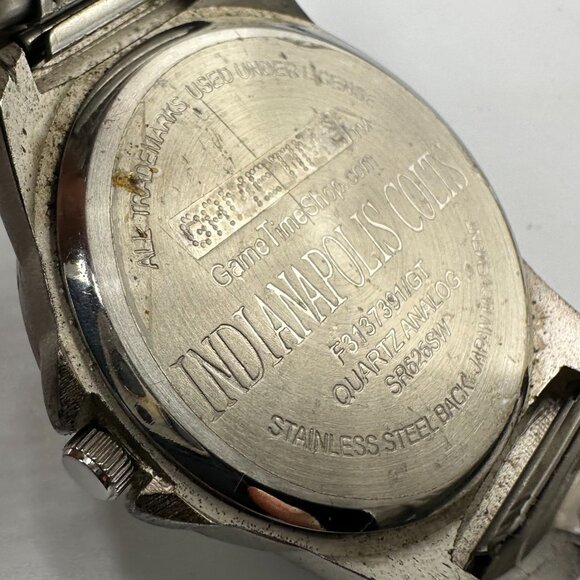 Indiana Colts Watch Men Silver Tone NFL Sports Football New Battery 6.5 Inch - Picture 5 of 14